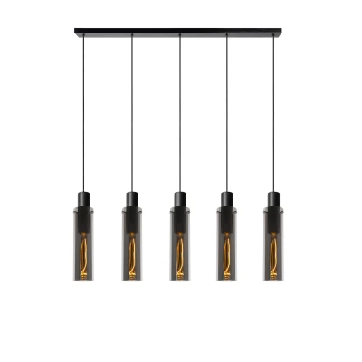 Image of Orlando Modern Bar Pendant Light 5xE27 Smoke Grey