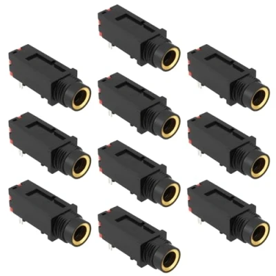 Image of OTOTEC 10Pcs Gold Plating 6.35mm 3 Pin Socket Headphone Stereo Jack Replacement Part 1/4&quot; Audio Connector PCB Mount 50V/1A