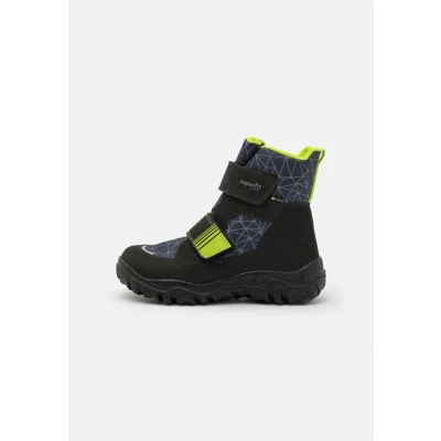 Image of Superfit Husky Winter boots for kids, Size: 7.5, Schwarz/hellgrün Imitation leather/ textile