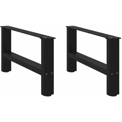 Image of vidaXL Coffee Table Legs Black 2 pcs 70x(30 31) cm Steel