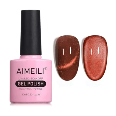 Image of AIMEILI Magnetic Gel Nail Polish Cat Magnet Eye Polish, UV LED Soak Off Glitter Varnish Art Manicure Pedicure, Long Lasting &amp; Easy to Apply 10ml 732