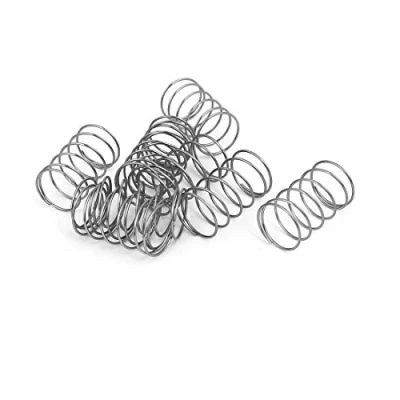 Image of sourcingmap Compression Spring,304 Stainless Steel,12mm OD,0.6mm Wire Size,20mm Free Length,Silver Tone,10Pcs