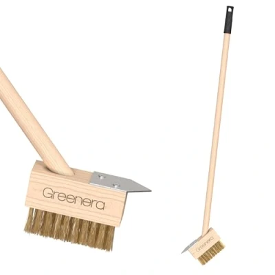 Image of Weed Remover Tool Long Handle for Cleaning Patios,120cm Wire Brush Patio Cleaner Garden Brush,Wire Broom with Angled Bristles,Weed Block Paving and Driveway