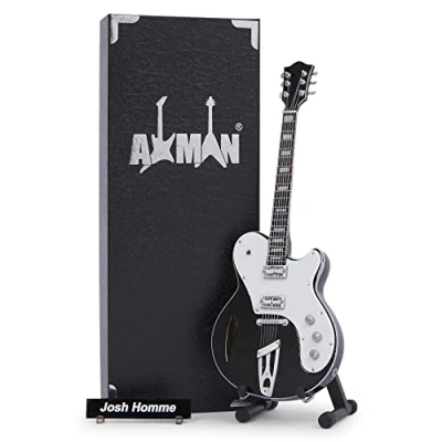 Image of Axman Josh Homme Miniature Guitar Replica Music Gifts Handmade Ornamental 1/4 Scale Display Box, Name Tag and Stand Included