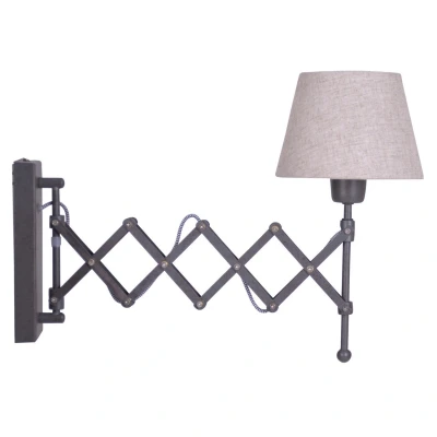 Image of Adrienne Wall Lamp with Shade Brown 1xE27