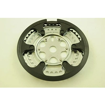 Image of ONE PIECE CRANK 3/32&quot; DOUBLE CHAINRING (CHAINWHEEL) WITH GUARD 38/46 TEETH NOS