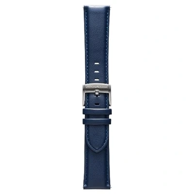 Image of pininfarina Watch Strap Genuine Italian Leather 22mm Band for Senso Hybrid Smart with Steel Buckle &amp; Quick Release 125mm Long End 75mm Short Length Dark Blue