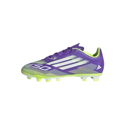 Image of adidas F50 Club Firm Multi Ground Football Boots Kids, Purple Rush/Cloud White/Lucid Lemon, 2 UK Child