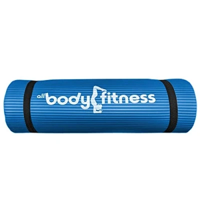 Image of Body Fitness Yoga Mat Pilates Gym Exercise Strap 15mm Thick Large Comfortable (Blue)