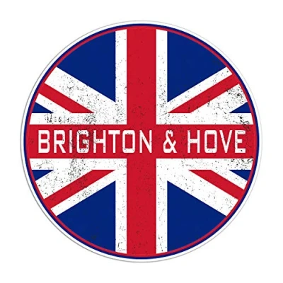 Image of 2 x 10cm Brighton &amp; Hove Vinyl Stickers Travel Sticker Laptop Luggage #23104 (10cm Wide)