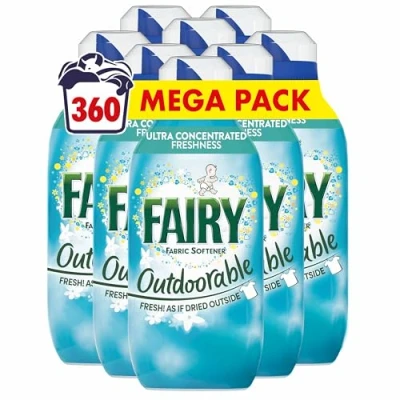 Image of Fairy Non Bio Outdoorable Fabric Conditioner, 45 Washes x 8pack, Ultra Concentrated Formula For Sensitive Skin, Dermatologically Tested