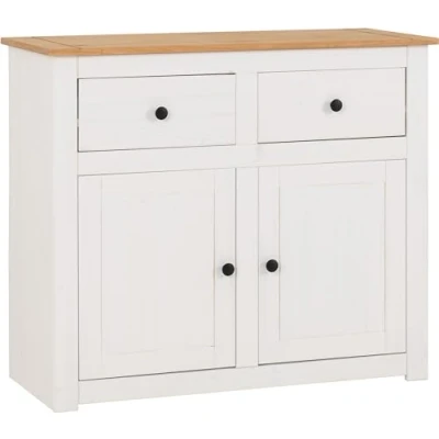 Image of Seconique Sideboard, Engineered Wood, White/Natural Wax, W 930mm x D 400mm H 800mm