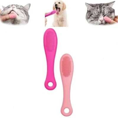 Image of Cat Chin Brush,Silicone Scrubber for Cats Cleaner,Finger Brush Silicone Pet Toothbrush, Finger Toothbrush Dental Care,Finger Brushes Suitable Puppies and (C 2pcs)