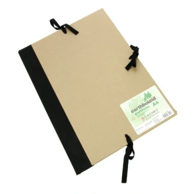 Image of Daler Rowney Earthbound, Portfolio, with Ribbon Ties and Flaps, A4 approx. 8.3 x 11.7in 21 29.7 cm, Tan