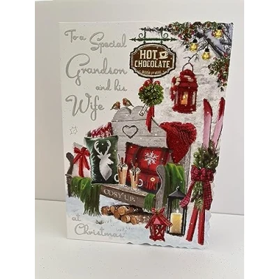 Image of Jonny Javelin Grandson And Wife Christmas Card Hot Chocolate