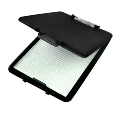 Image of A4 Plastic Clipboard Paper Storage Box File Compact Strong Durable Waterproof Home, Office, School and Hospital (Black)