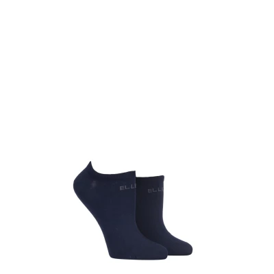 Image of 2 Pair Navy Plain Bamboo No Show Socks Ladies 4 8 Elle