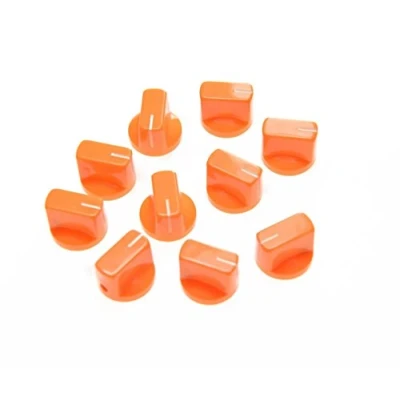 Image of KAISH Pack of 10 Guitar AMP Effect Pedal Knobs Pointer Knob with Set Screw Orange