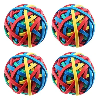 Image of Prmape 4 Rolls 400 Pieces Rubber Band Ball Coloured,Elastic Balls,Elastic Bands Strong for Office,Home DIY Arts Crafts Document Organizing,Assorted Colors