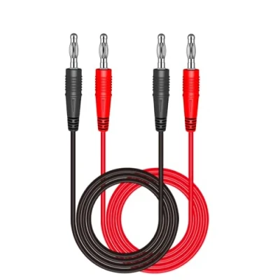 Image of DollaTek 2Pcs P1041 4mm banana plug to multimeter test cable electronic leads extension Red + Black