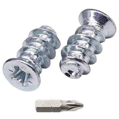 Image of SKIR&#039;CO (100 pcs) Zinc Plated Euro Screws 6.0 x 11.5 mm, Drawer Runner Screws, Flat Countersunk Head, Hinge