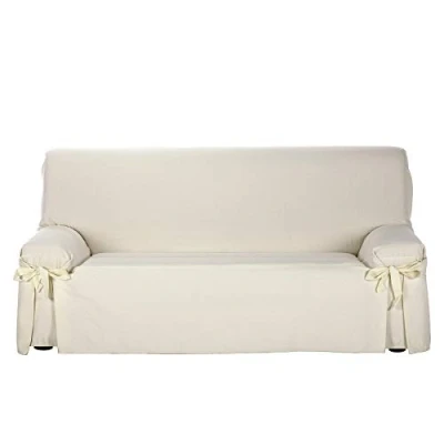 Image of Martina Home Riga Sofa Cover Ties 2 Seats ecru