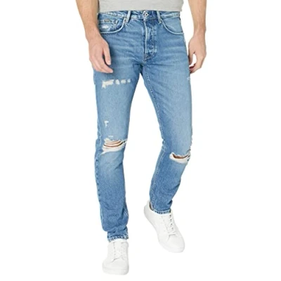 Image of Pepe Jeans Men&#039;s Callen Crop Jeans, Blue (Denim RF7), 36W / 32L