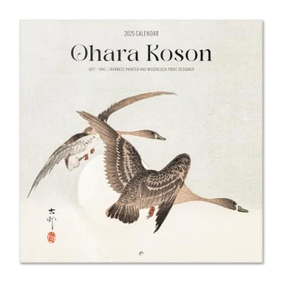 Image of Grupo Erik Wall Calendar 2025 Ohara Koson 12&quot; x Square 2025, Planner Family Japanese Art