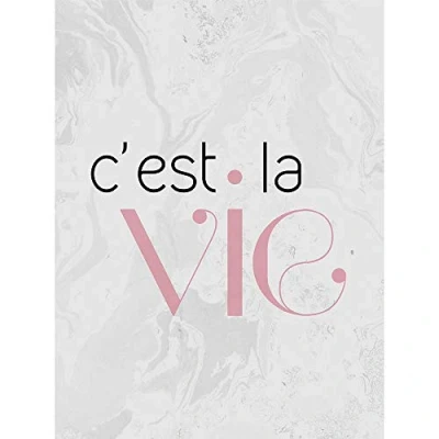Image of Wee Blue Coo Dusty Rose Cest La Vie Unframed Wall Art Print Poster Home Decor Premium