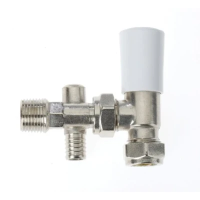 Image of Drayton Angled Thermostatic Radiator Valve 4 With Lockshield And Drain Off 15mm 705901