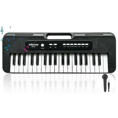 Image of Kids Piano Keyboard, 37 Keys for Musical with Microphone Portable Learning Educational Christmas Birthday Gift Toys 3 4 5 6 7 8 Years Old Girls Boys Beginners (Black)
