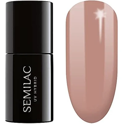 Image of SEMILAC UV Gel Nail Polish Soak Off, Long Lasting and Easy to Apply. Perfect for Home &amp; Salon use UV/LED Nails 7ml 203 Pink Brown.