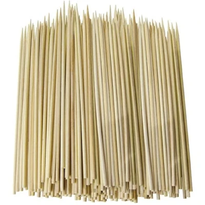 Image of Bamboo SKEWERS Pack of 150 Sticks BBQ Chocolate Fountain Cocktail Fruit Chicken Kebab Stick Wooden 30cm Long
