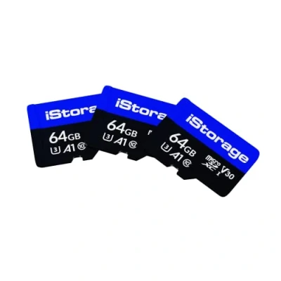 Image of 3 PACK iStorage microSD Card 64GB Encrypt data stored on Cards using datAshur SD USB flash drive Compatible with drives only