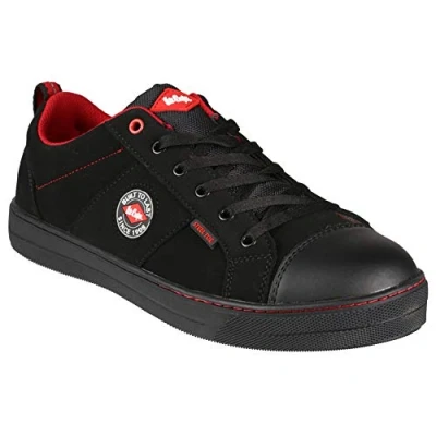 Image of Lee Cooper ‎LCSHOE054 Workwear SB/SRA Retro Baseball Boot, Unisex Modern Styling Safety Boot Work Shoe, Black, 5.5 UK