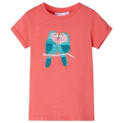 Image of vidaXL Kids&#039; T shirt Coral 128