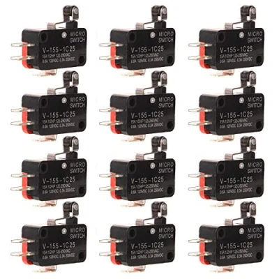 Image of Gebildet 12Pcs V 155 1C25 Micro Limit Switch, Hinge Roller Momentary Cherry Push Button SPDT Snap Action Perfect, Appliance and Electronic Equipment