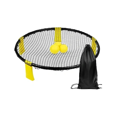 Image of QWORK® Spike Ball Game Set, Includes Playing Net, 3 Balls, Drawstring Bag and Pump, For Park, Backyard, Beach
