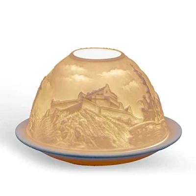 Image of Light Glow Tealight Candle Holder Edinburgh LD90009, White, Approx. H8 x Ø12cm or H3.2&quot; Ø4.7&quot;