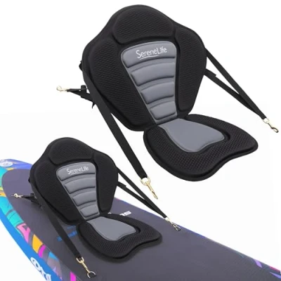 Image of SereneLife Paddleboard Seat Detachable UniversaL BAdjustable Seat, with Straps and Hooks, Form Fitting Design for All Body Sizes, Kayak Compatibility, Suitable Rowing Boat Fishing