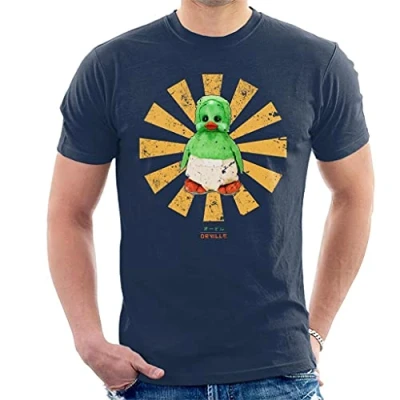 Image of Orville The Duck Retro Japanese Men&#039;s T Shirt Navy Blue