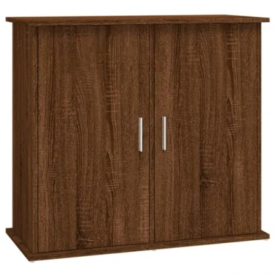 Image of vidaXL Aquarium Stand: Brown Oak Effect, Fish Tank Base, Engineered Wood Structure, Ample Storage, Designed for Home Décor and