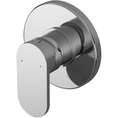 Image of Nuie BINMV10 Binsey Modern Bathroom Round Concealed Manual Shower Valve with Lever Handle, 110mm, Chrome