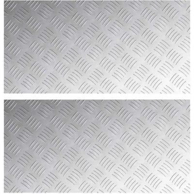 Image of vidaXL Aluminum Checker Plates 2 Pack Anti Slip 80x40 cm