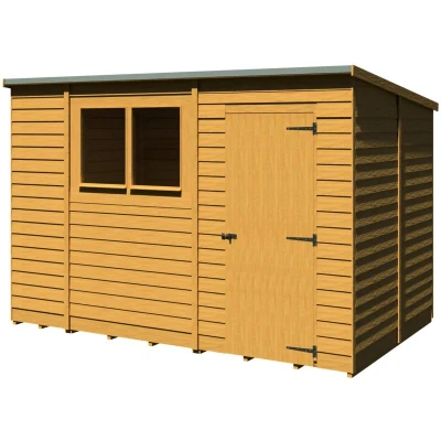 Image of Shire Dip Treated Overlap Sheds Double Door Pent 10x6 S/D