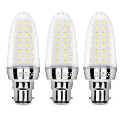 Image of SAUGLAE 15W Led Light Bulbs, 120W Incandescent Bulbs Equivalent, 6000K Daylight White, 1700Lm, B22d Bayonet Cap Lights, Pack of 3