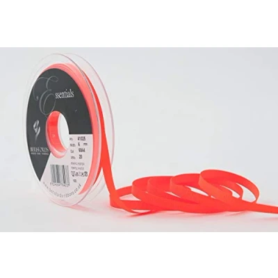 Image of Berisfords Grosgrain Ribbon, Flo Orange, 6 mm, 6mm
