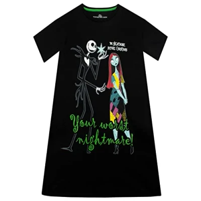 Image of Disney Girls Nightdress The Nightmare Before Christmas black 14 15 Years