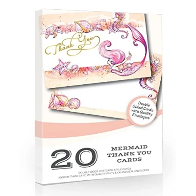 Image of Olivia Samuel 20 x Mermaid Thank You Cards from Ready to Write with Envelopes