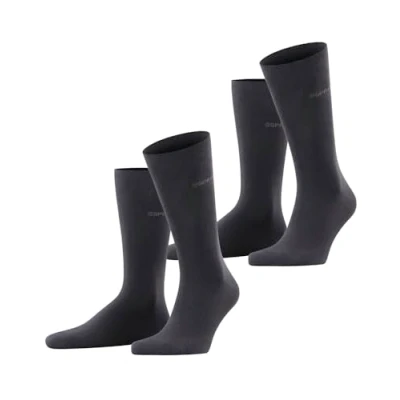 Image of ESPRIT Men&#039;s Basic Uni 2 Pack M SO Cotton Plain Pairs Socks, Black (Black 3000), 8.5 11
